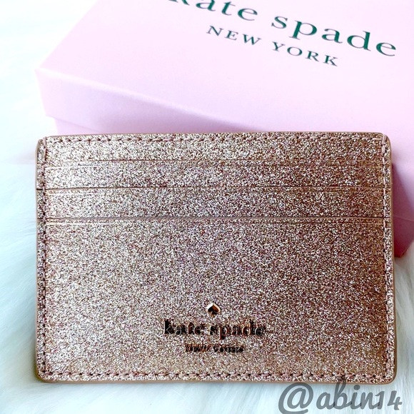 NWT Kate Spade Glitter Card Case with Gift Box - Picture 6 of 8